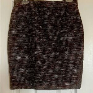 Ann Taylor Black, Brown and White Tweed Skirt size 6